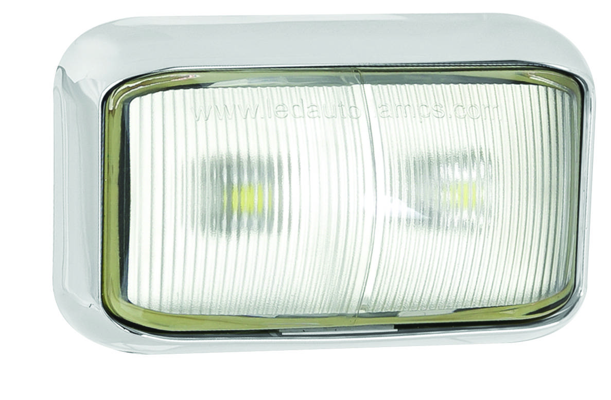 LED Positionsleuchte, Begrenzungsleuchte, LED Weiß, Serie 58, Chrom