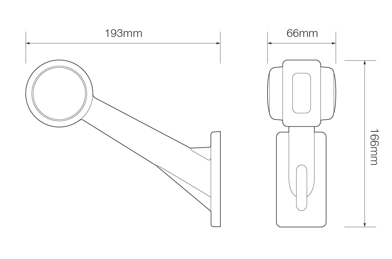 LED Umriss-, Begrenzungs- u. Seitenmarkierungsleuchte, rot/weiß/gelb, links, 12/24 Volt