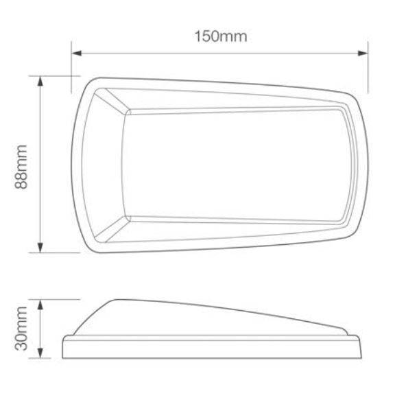 LED Blinkleuchte, Seitenblinker, Kat. 6, 12/24 Volt, verchromtes Gehäuse