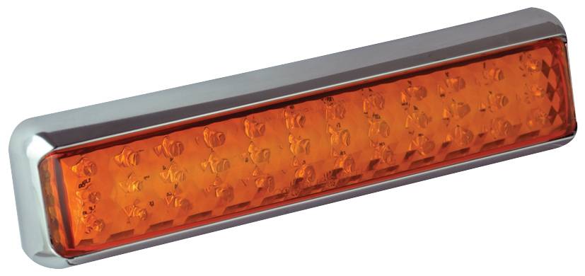 LED Rückleuchte, Serie 200, Blinkerleuchte, Slimline, verchromter Aufbaurahmen