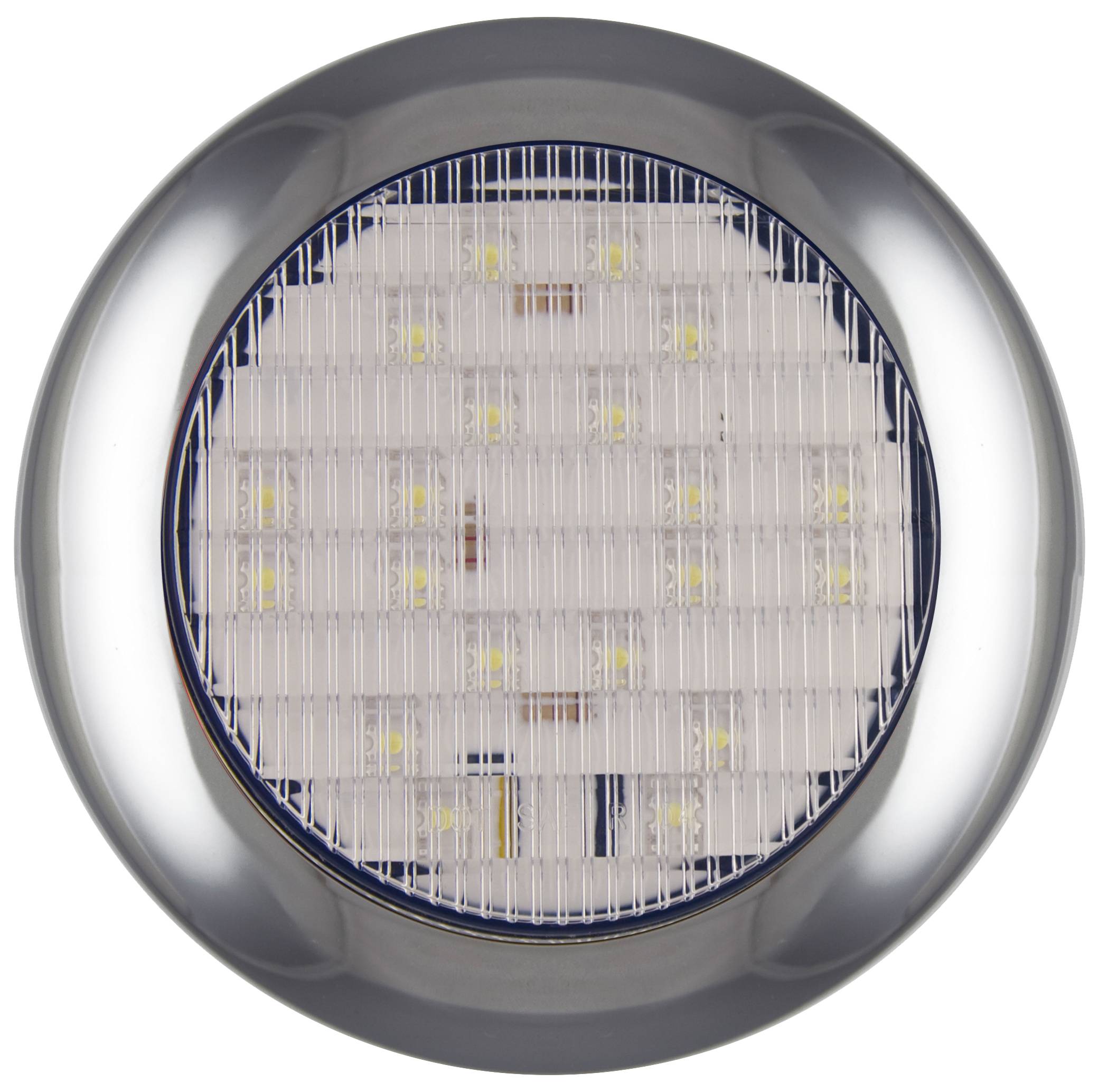 LED Rückfahrleuchte, Chromrahmen, Rund, Serie 145, 145 mm Durchmesser