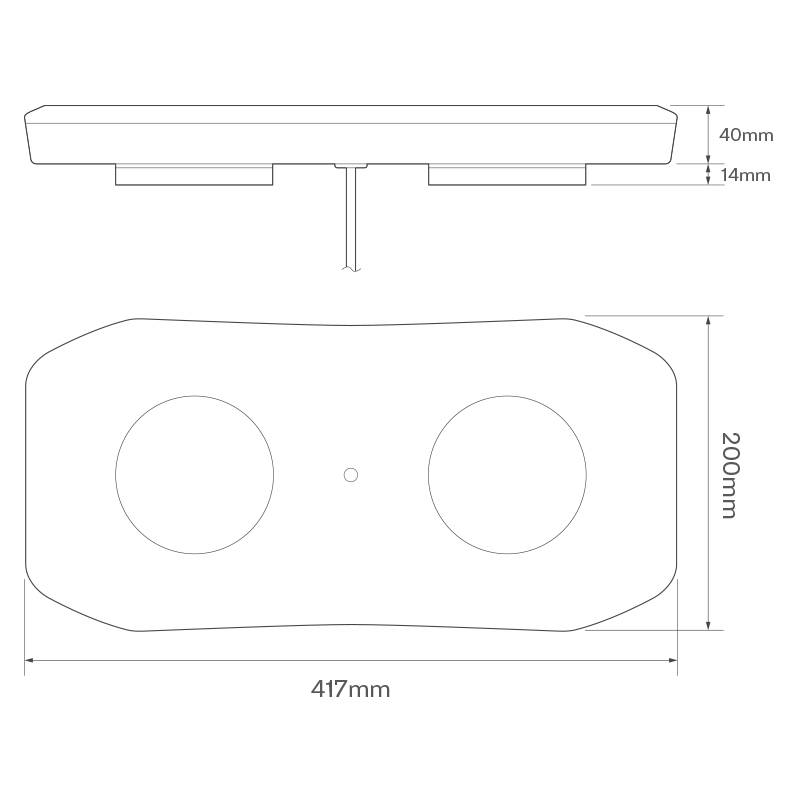 LED Mini-Lichtwarnbalken, Serie Europe EQBT, 417 mm Länge, Magnetmontage