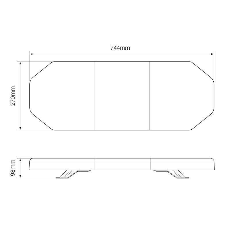 LED Lichtwarnbalken, Serie Diamond SX, EQPLB, 744 mm