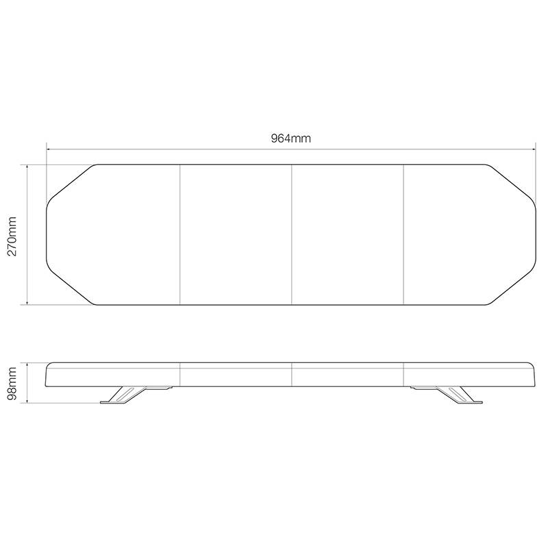 LED Lichtwarnbalken, Serie Diamond SX, EQPLB, 964 mm