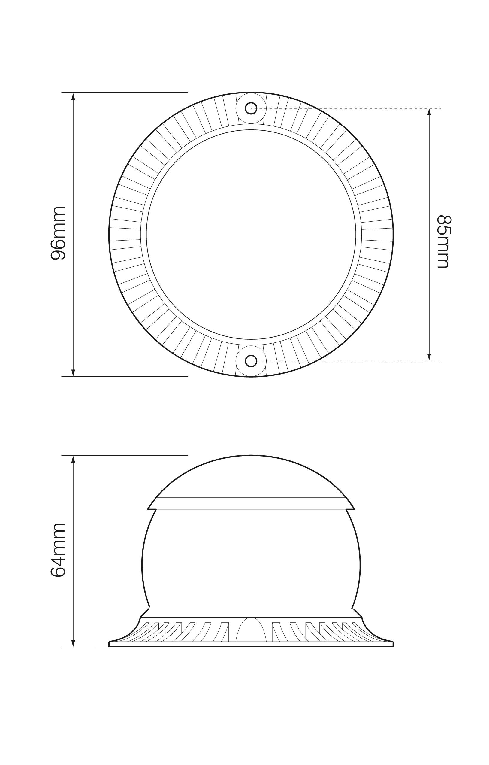 LED Mini-Kennleuchte, Festmontage, 10 - 110 Volt, Gelb, ECE R65 u. ECE R10