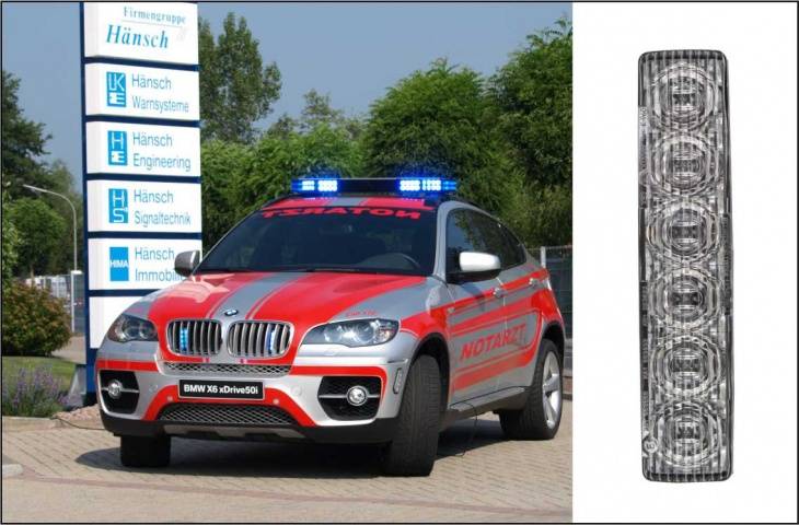 Sputnik SL 2 x LED Frontblitzer, LED Heckblitzer, vertikaler Einbau Farbe: rot, Ausführung: Standard ohne Halter