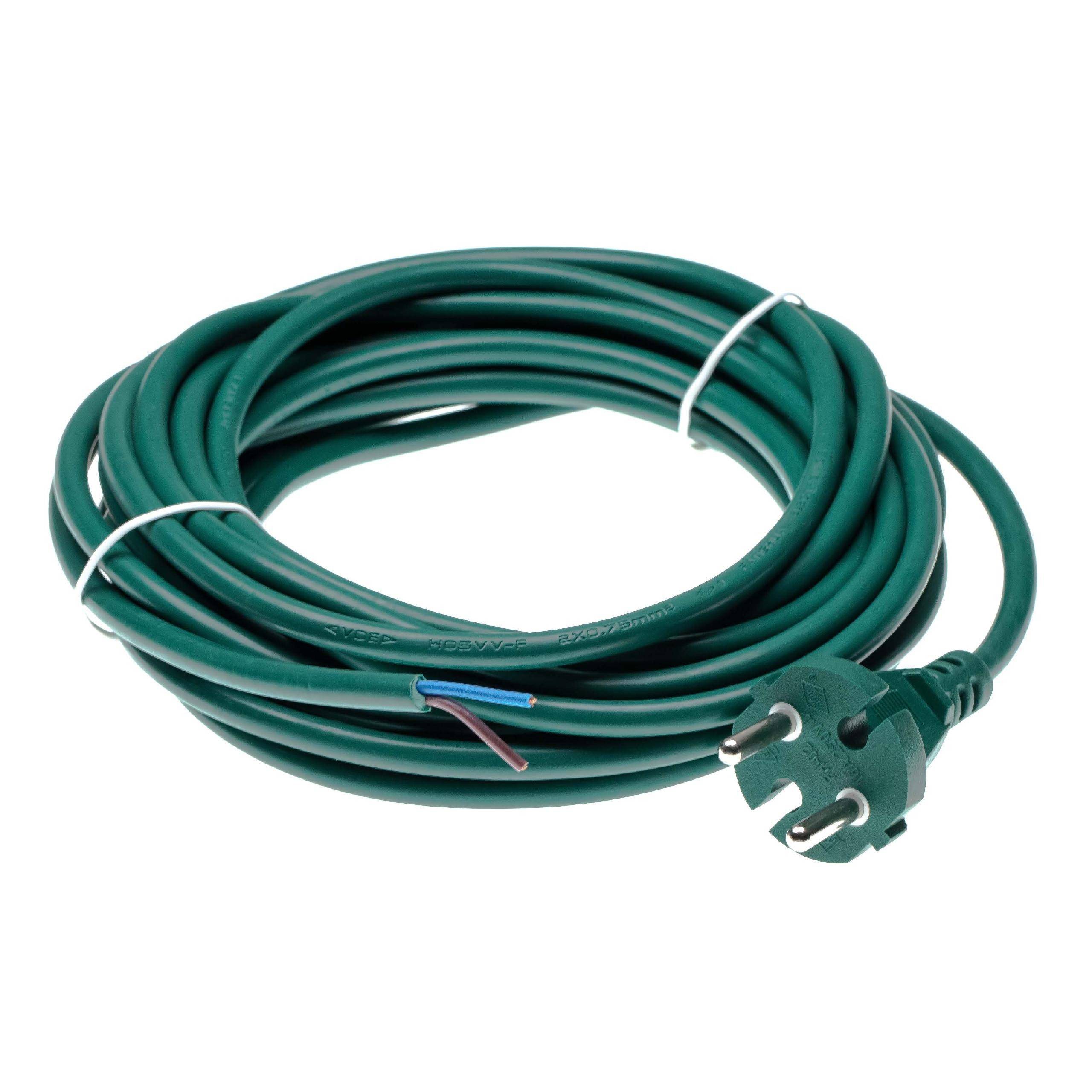 Stromkabel für Vorwerk Kobold 118 u.a. + universal, 7m, dunkelgrün