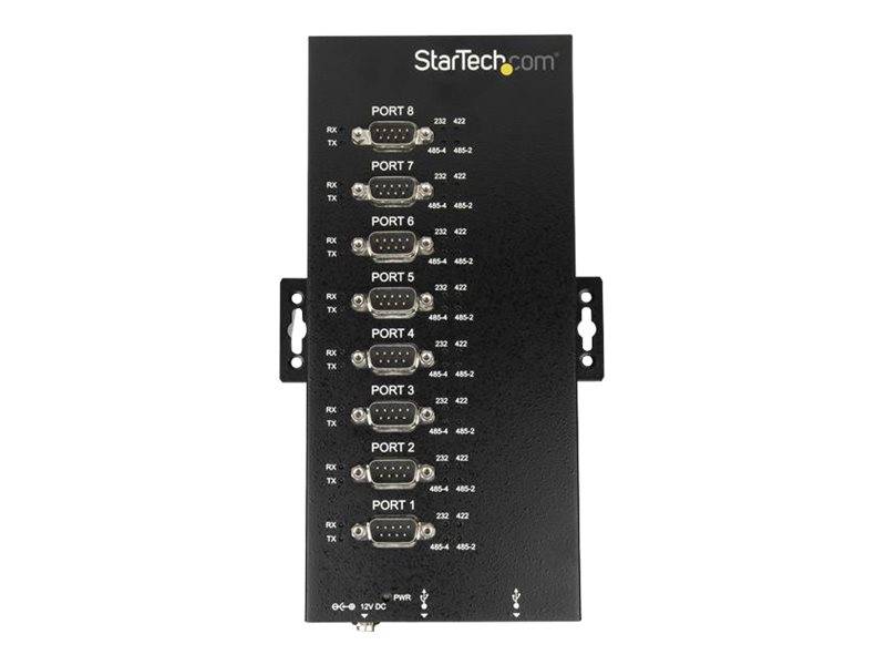 StarTech.com 8 Port Serieller Hub, USB auf RS232/RS485/RS422 Adapter - Industrieller USB 2.0 auf DB9 Konverter Hub - IP3