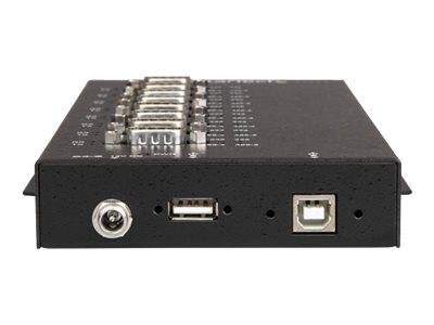 StarTech.com 8 Port Serieller Hub, USB auf RS232/RS485/RS422 Adapter - Industrieller USB 2.0 auf DB9 Konverter Hub - IP3