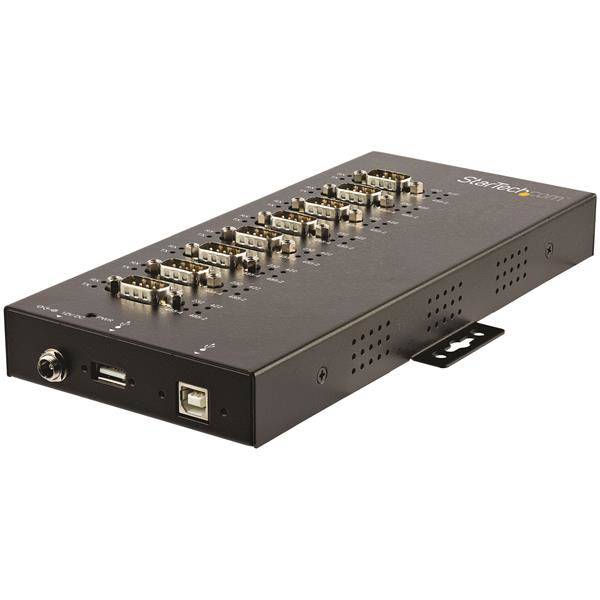 StarTech.com 8 Port Serieller Hub, USB auf RS232/RS485/RS422 Adapter - Industrieller USB 2.0 auf DB9 Konverter Hub - IP3