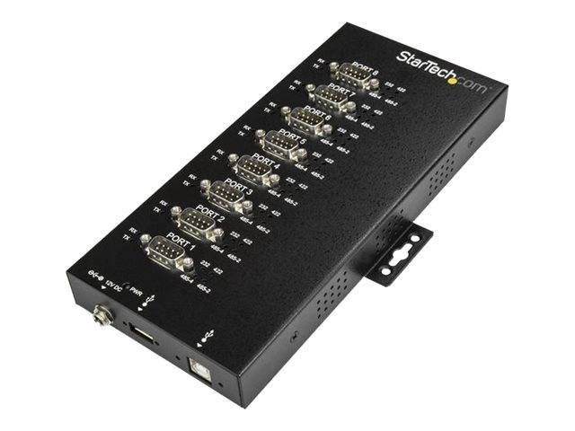 StarTech.com 8 Port Serieller Hub, USB auf RS232/RS485/RS422 Adapter - Industrieller USB 2.0 auf DB9 Konverter Hub - IP3