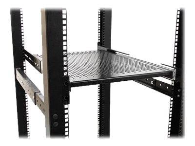 StarTech.com 2HE ausziehbarer Rack-Fachboden belüftet - 22.7kg - 19 Serverschrank Rack-Shelf - Schwarz - Rack - Regal -