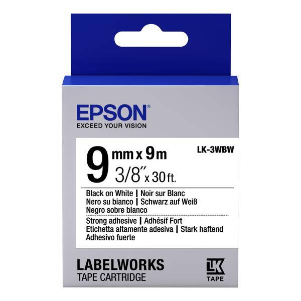 Epson LabelWorks LK-3WBW - Schwarz auf Weiß - Rolle (0,9 cm x 9 m)