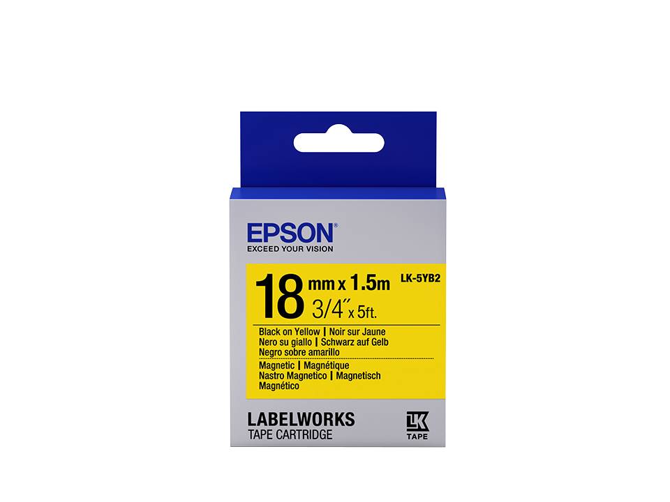 Epson LabelWorks LK-5YB2 - Schwarz auf Weiß - Rolle (1,8 cm x 1,5 m)