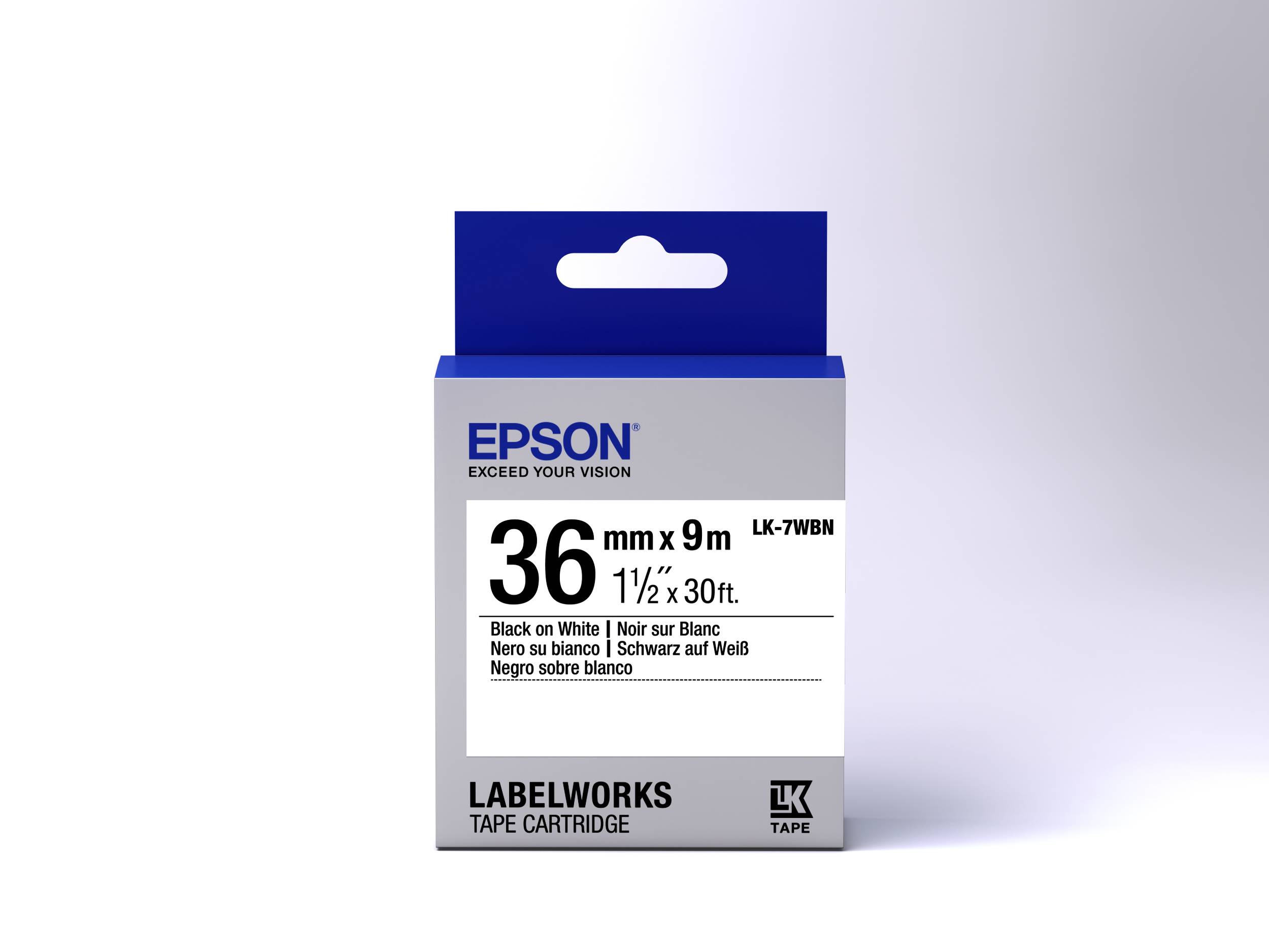 Epson LabelWorks LK-7WBN - Schwarz auf Weiß - Rolle (3,6 cm x 9 m)