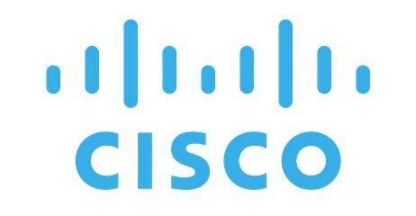 Cisco-Logo mit blauen vertikalen Balken über dem Wort „CISCO" auf weißem Hintergrund