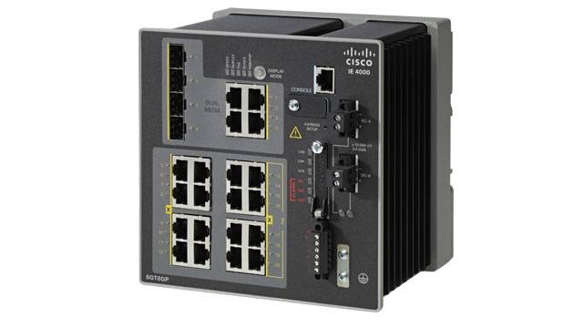 Cisco Industrial Ethernet 4000 Series - Switch - managed - 4 x Gigabit SFP + 8 x 10/100/1000 (PoE+)
