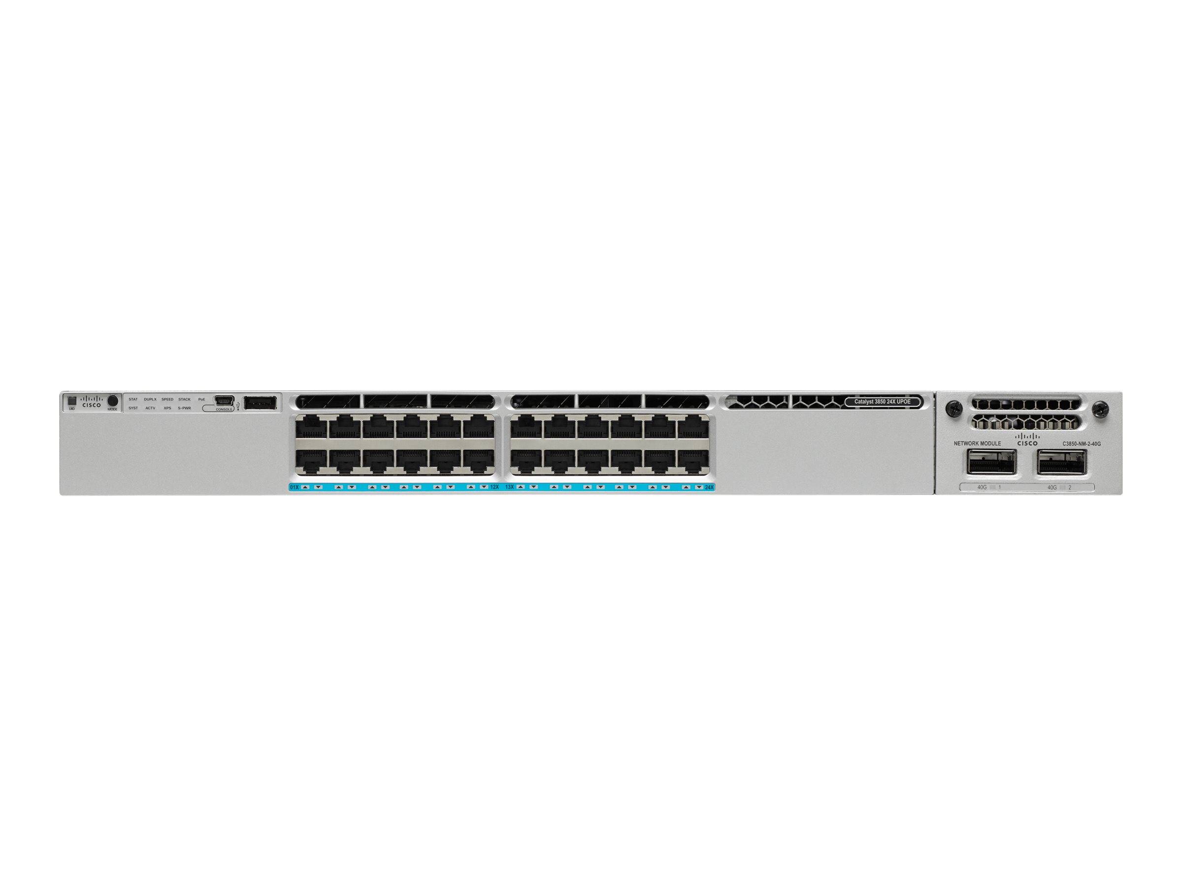 Cisco Catalyst 3850-24XU-E - Switch - L3 - managed - 24 x 10/100/1000 (UPOE)