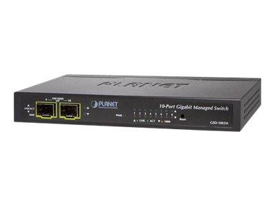 PLANET GSD-1002M - Switch - managed - 8 x 10/100/1000 + 2 x Fast Ethernet/Gigabit SFP