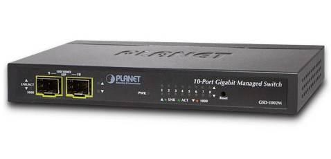 PLANET GSD-1002M - Switch - managed - 8 x 10/100/1000 + 2 x Fast Ethernet/Gigabit SFP