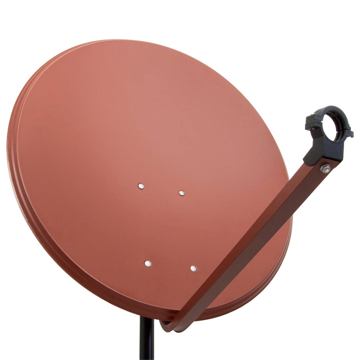 PremiumX Satelliten-Komplettanlage 80cm Satellitenschüssel Aluminium Rot LNB Single Monoblock Astra Hotbird, 2 SAT für 1 Teilnehmer