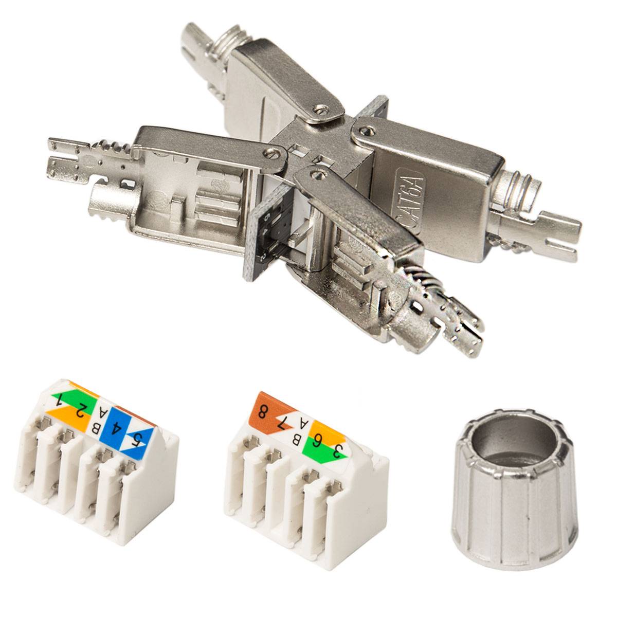 PremiumX 2x CAT 6a RJ45 Netzwerkkabel Verlängerung LAN Kabel CAT5, CAT6 und CAT7 Verbindungsstecker Ethernet Installationskabel Verbinder Kupplung