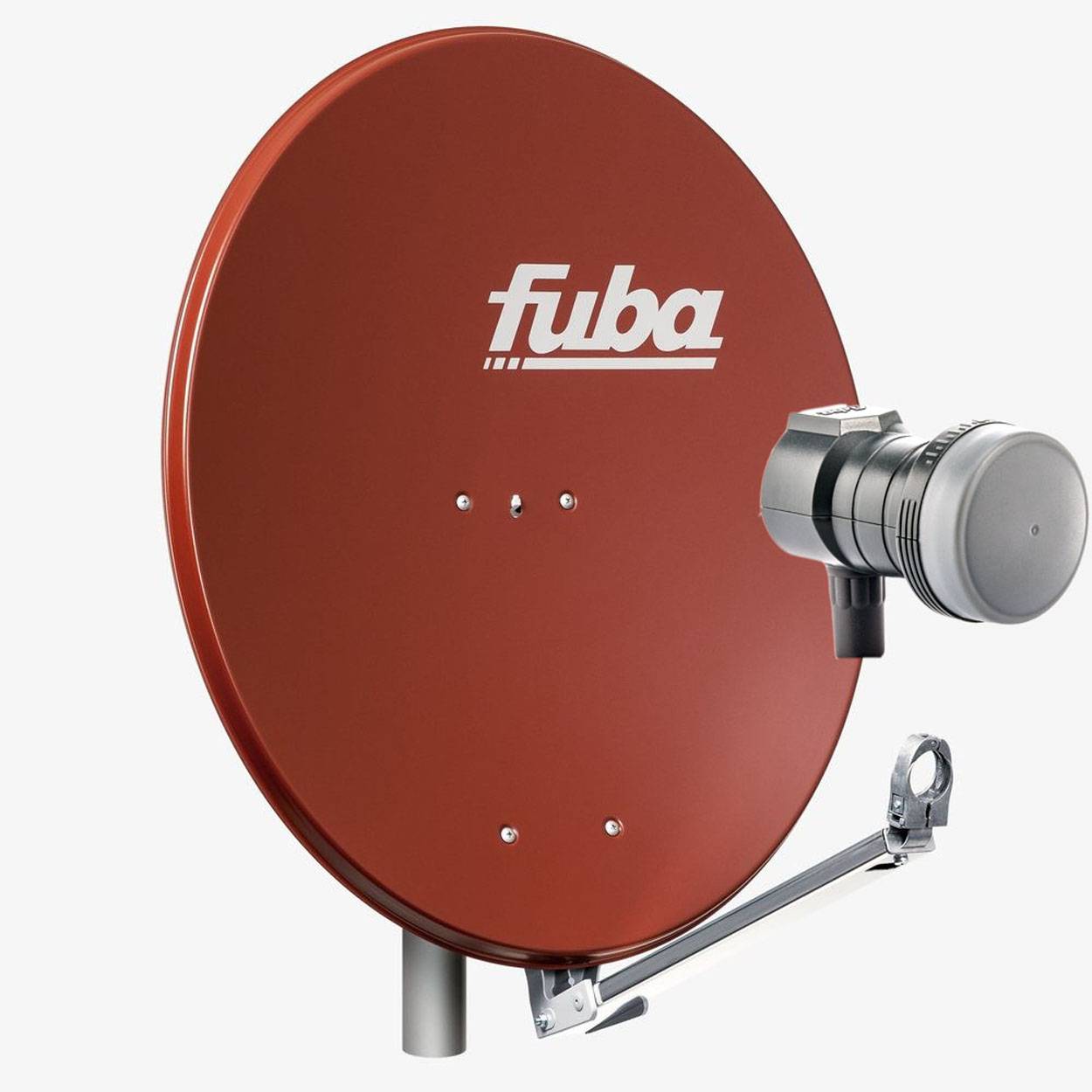 Fuba DAL 801 R Sat Anlage Antenne Schüssel Spiegel Single LNB DEK 117 1 Teilnehmer Alu Sat-Schüssel/Sat-Spiegel Rot<br>+ Fuba DEK 117 Single LNB fü