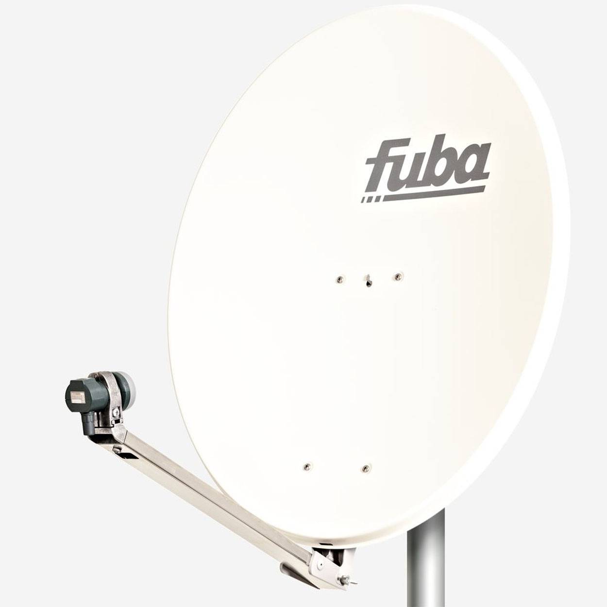 Fuba DAL 801 W Sat Anlage Antenne Schüssel Spiegel Single LNB DEK 117 1 Teilnehmer Alu Sat-Schüssel/Sat-Spiegel Weiß<br>+ Fuba DEK 117 Single LNB