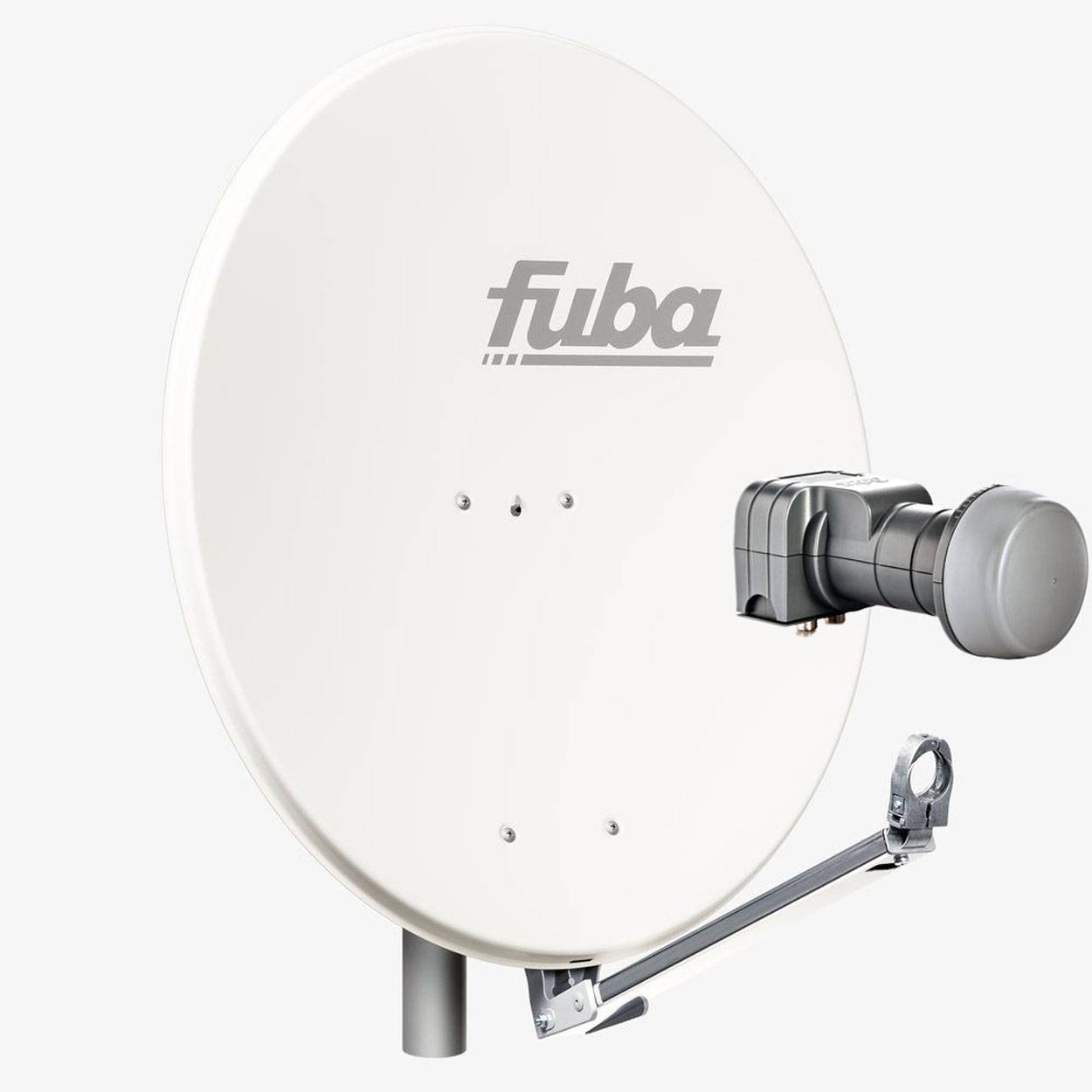 Fuba DAL 802 W Sat Anlage Antenne Schüssel Spiegel Twin LNB DEK 217 2 Teilnehmer Alu Sat-Schüssel/Sat-Spiegel Weiß + Fuba DEK 217 Twin LNB für 2