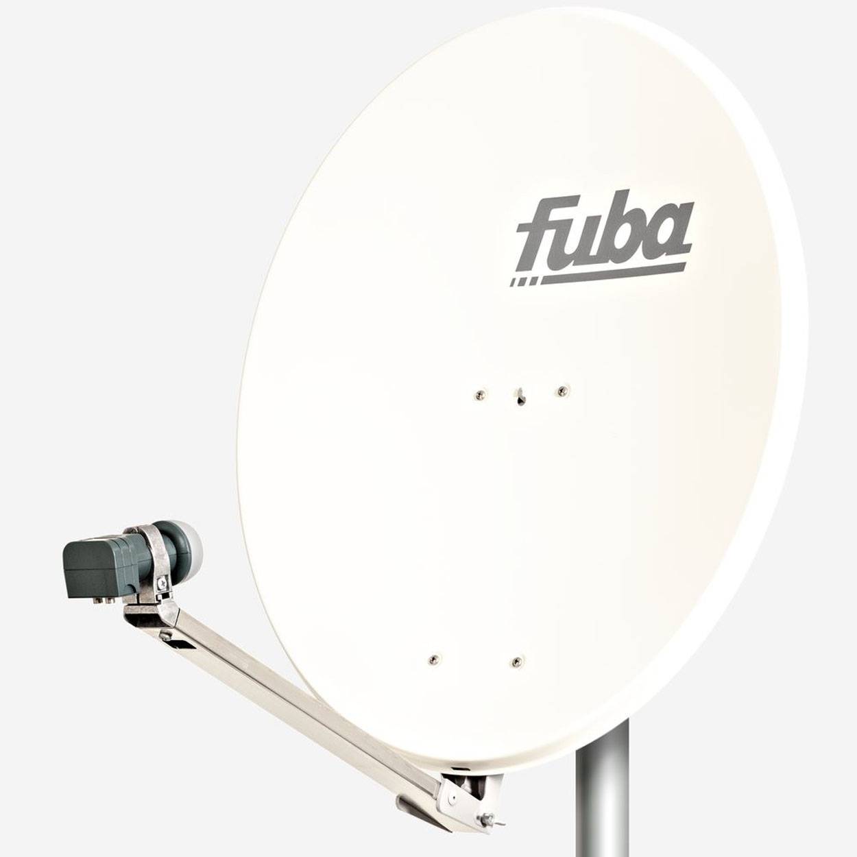 Fuba DAL 802 W Sat Anlage Antenne Schüssel Spiegel Twin LNB DEK 217 2 Teilnehmer Alu Sat-Schüssel/Sat-Spiegel Weiß + Fuba DEK 217 Twin LNB für 2