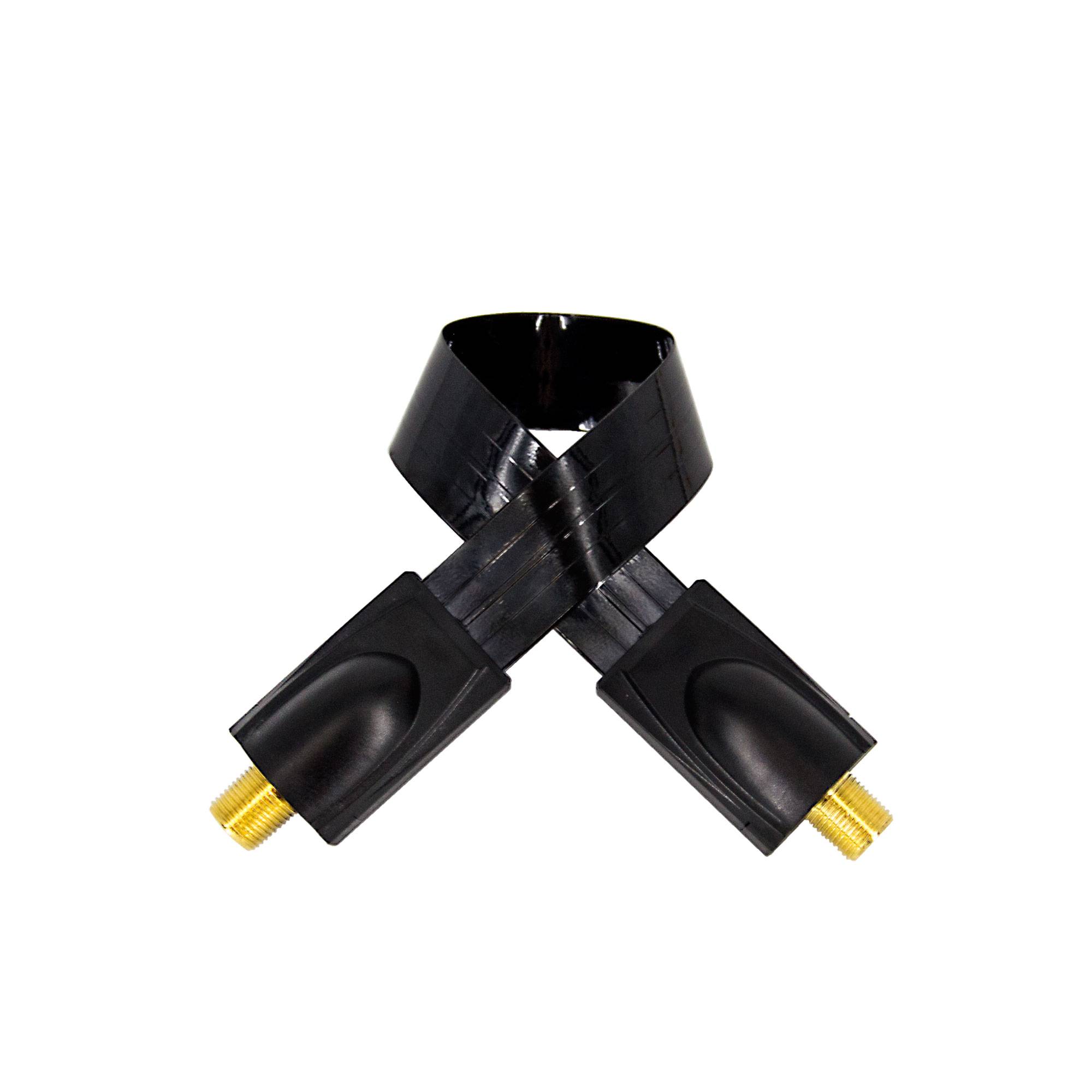 PremiumX 3X SAT-Fensterdurchführung – kein Bohren, kein Handwerker | 2X Klebepads | DVB-C DVB-T | Flachkabel 26cm schwarz