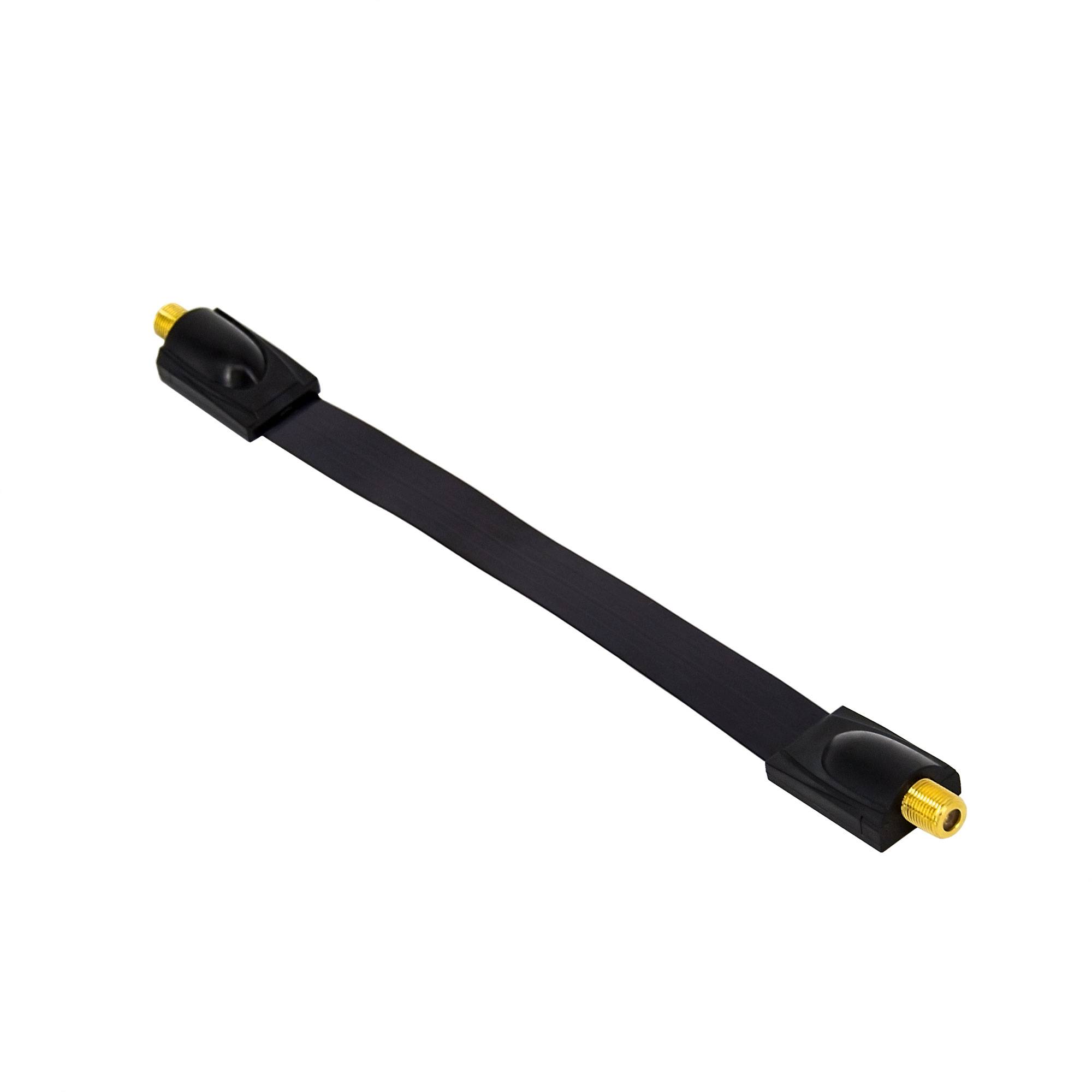 PremiumX Fensterdurchführung SAT Koaxialkabel für Fenster & Türen inkl. Klebepads extrem flach schwarz 26cm