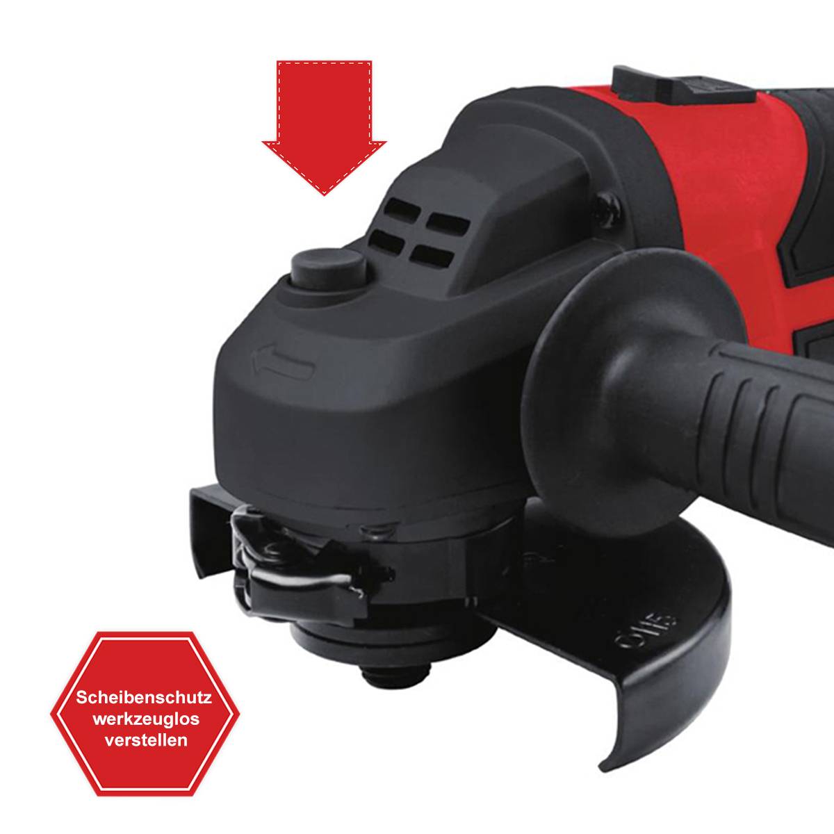 SCHMIDT security Tools Akku-Winkelschleifer - 8000 U/min - 4.0Ah Akku - Ladegerät & Transportkoffer - 4-in-1 für Trennen, Schleifen, Schruppen & Pol