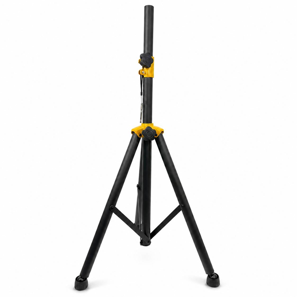 PremiumX Lautsprecherstativ 105–165 cm, höhenverstellbares Boxenstativ aus Stahl bis 50 kg, PA Stativ mit 35 mm Aufnahme, Sicherungspin, Federdämp