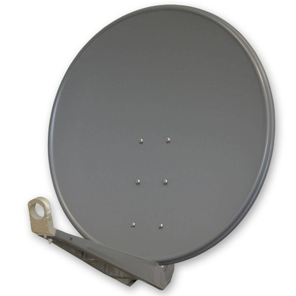 PremiumX DELUXE SAT Anlage für 4 Empfänger 100cm Satellitenantenne ALU Anthrazit mit Green Diamond Quad LNB inkl. 8x F-Stecker