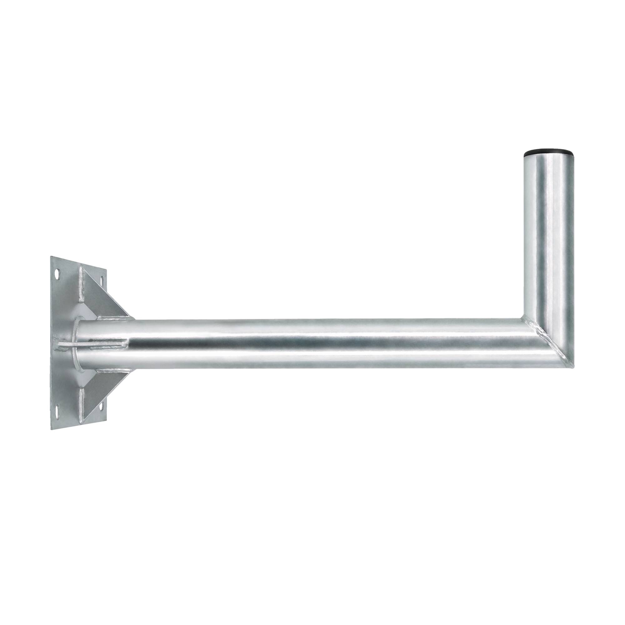 SkyRevolt 60cm Mast 60mm Wandhalter Stahl Winkel-Wand-Halterung für Satelliten-Schüssel SAT-Antenne extra 4-fach Verstrebung
