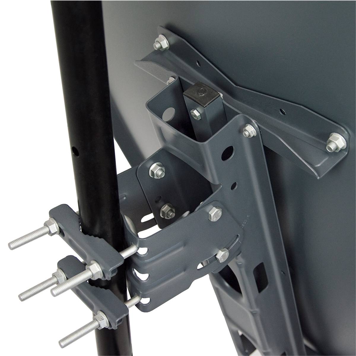 PremiumX Satelliten-Komplettanlage 100cm Satellitenschüssel Aluminium Anthrazit Quad LNB 8x F-Stecker, SAT bis 4 Teilnehmer Receiver