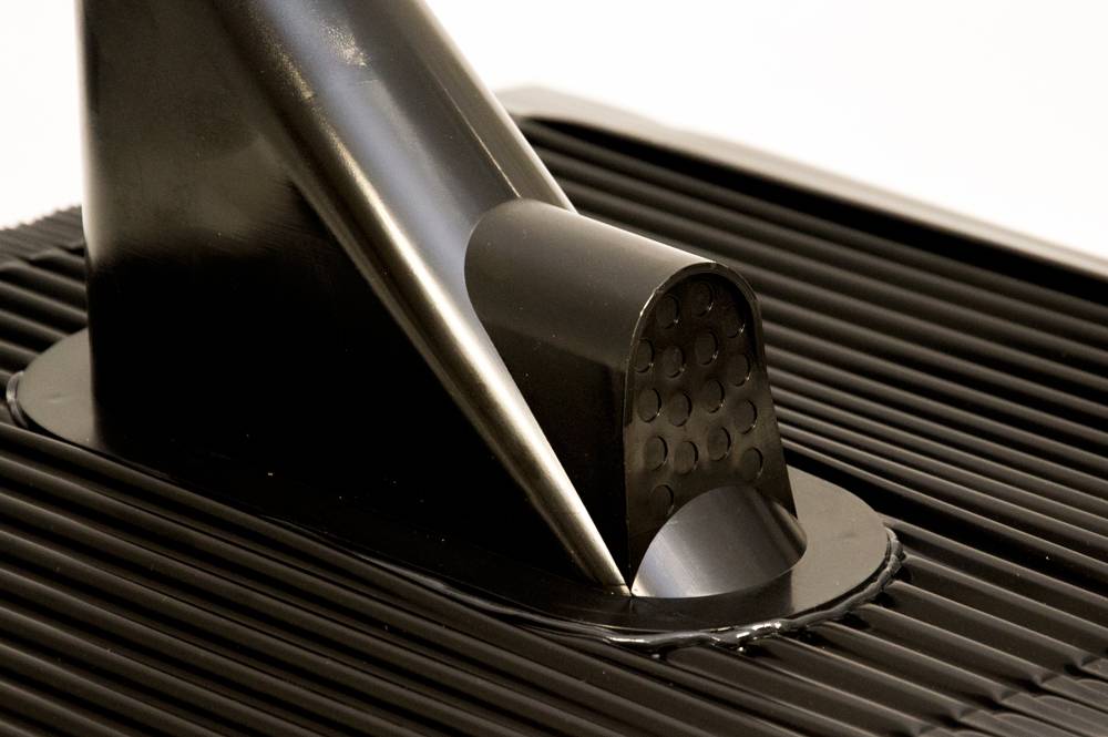 PremiumX Dachabdeckung mit Kabeleinführung Alu-Dachziegel Schwarz Dachpfanne für Sat Dachsparrenhalter