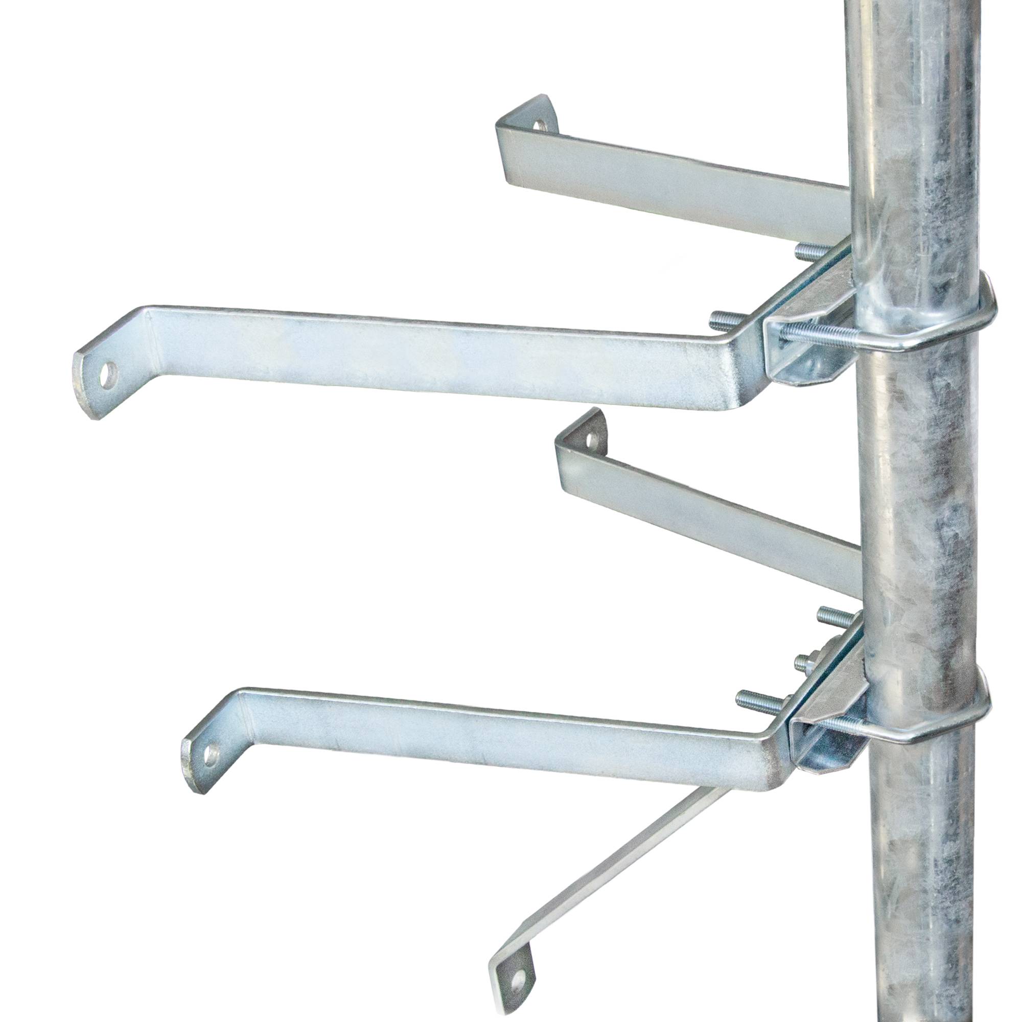 PremiumX Mauerhalter 40cm Stahl verzinkt SAT Wandabstandshalter Wandbefestigung Stangenbefestigung Masthalter Wand für Mast bis Ø 60mm Halterung Sat