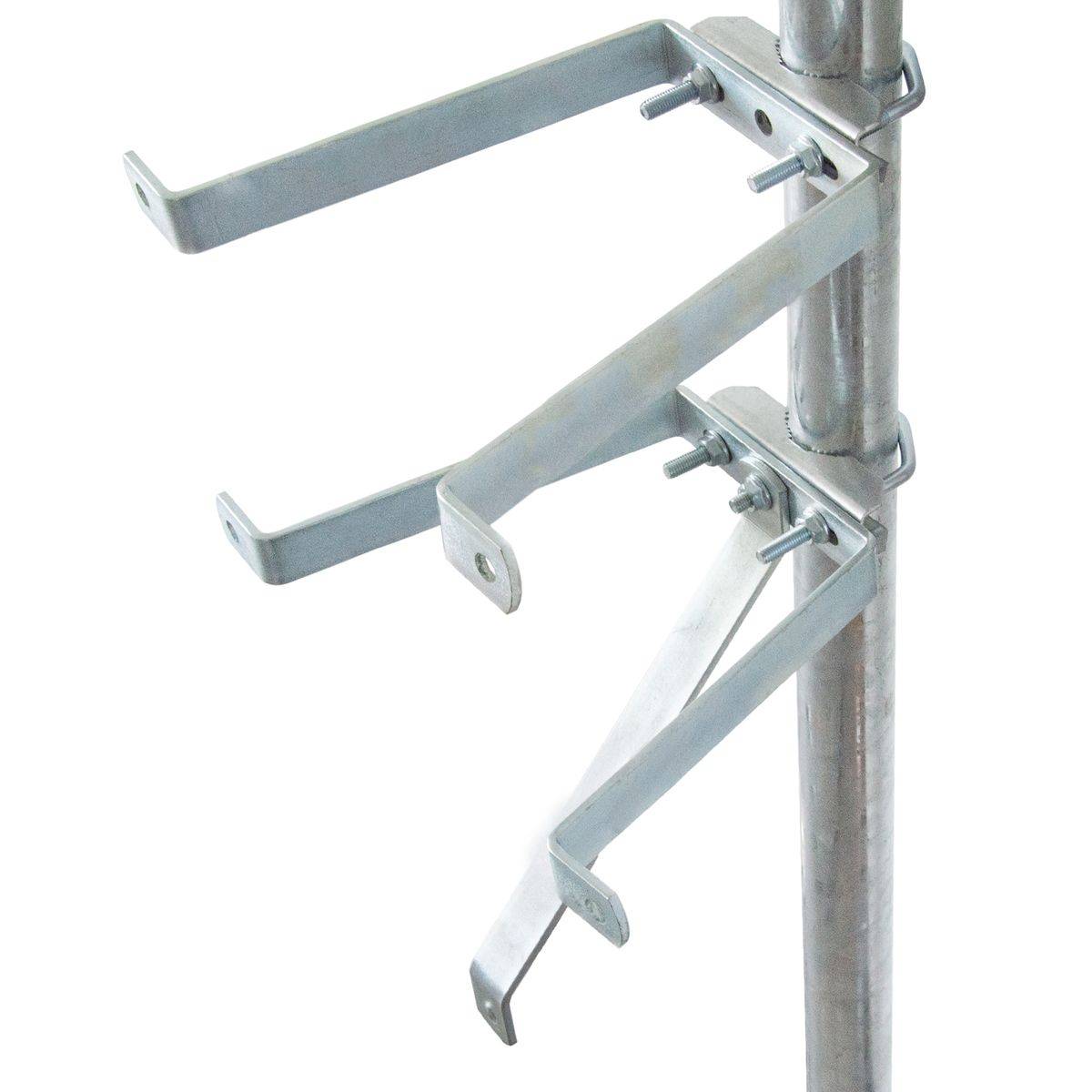 PremiumX Mauerhalter 40cm Stahl verzinkt SAT Wandabstandshalter Wandbefestigung Stangenbefestigung Masthalter Wand für Mast bis Ø 60mm Halterung Sat