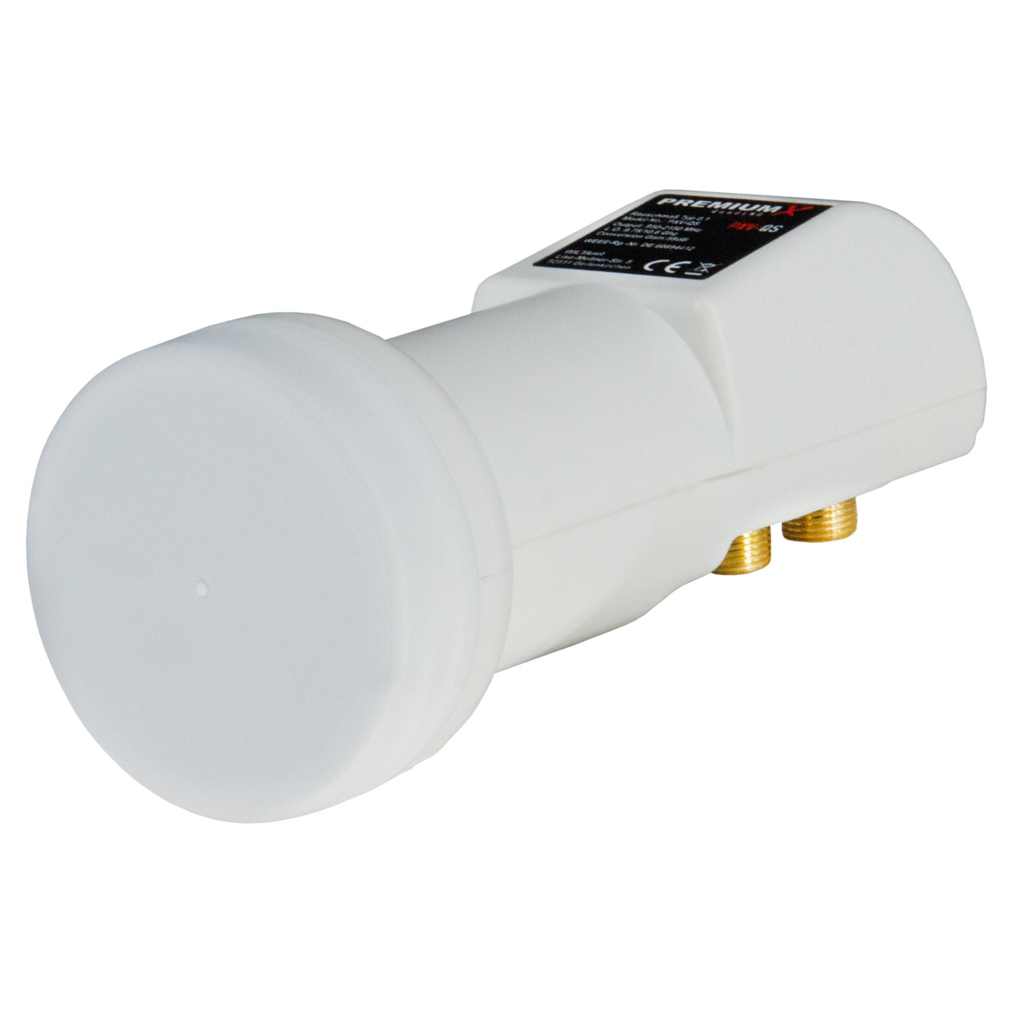 PremiumX Quad LNB PXV-QS Satelliten Empfangskopf SAT 0,1dB für 4 Teilnehmer HDTV FullHD 4K High Quality