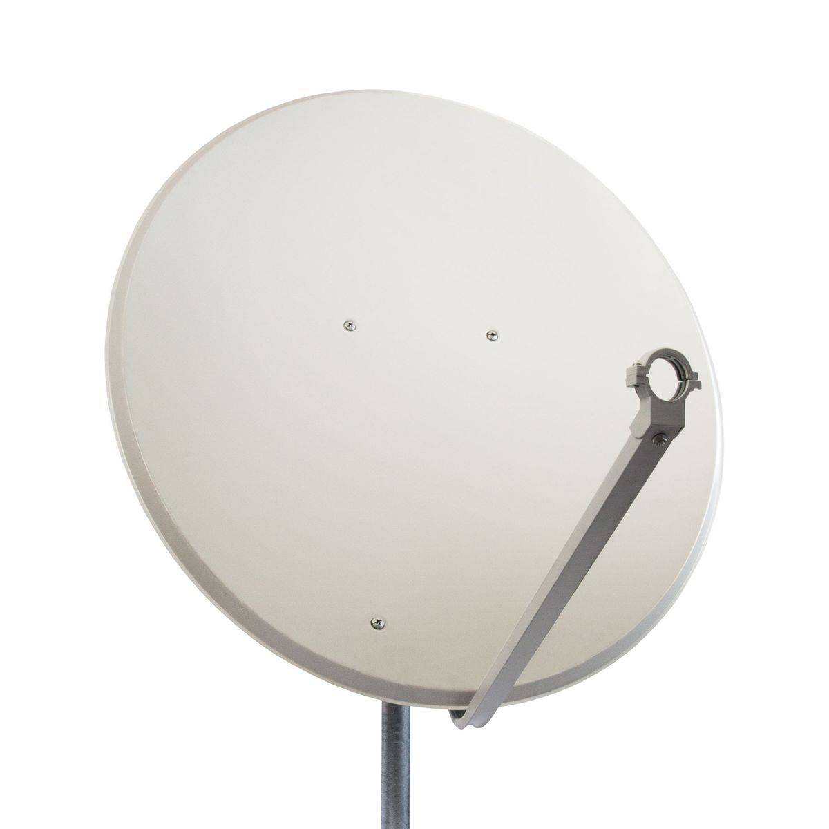 PremiumX PXA100 Satellitenschüssel 100cm Aluminium Hellgrau Satellitenantenne SAT Spiegel mit LNB-Tragarm und Masthalterung