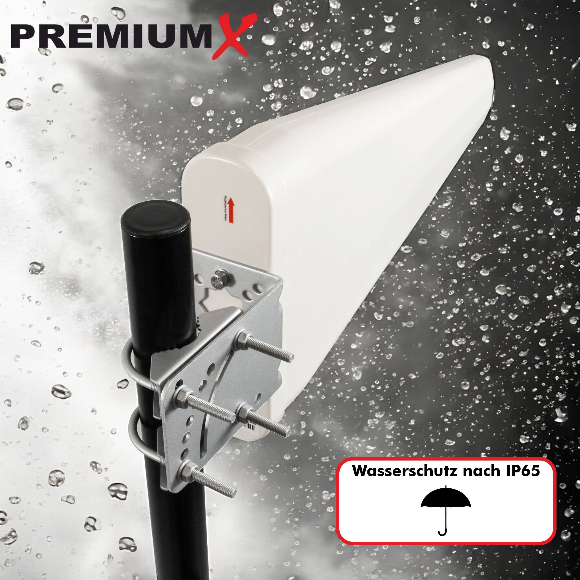 PremiumX 2x LTE-Antenne Outdoor 3G 4G 800-1800-2600 MHz LTE MiMo DUO-Richtantenne 10m Kabel - Hotspot Mobilfunk Vodafone Telekom Modem Router WLAN