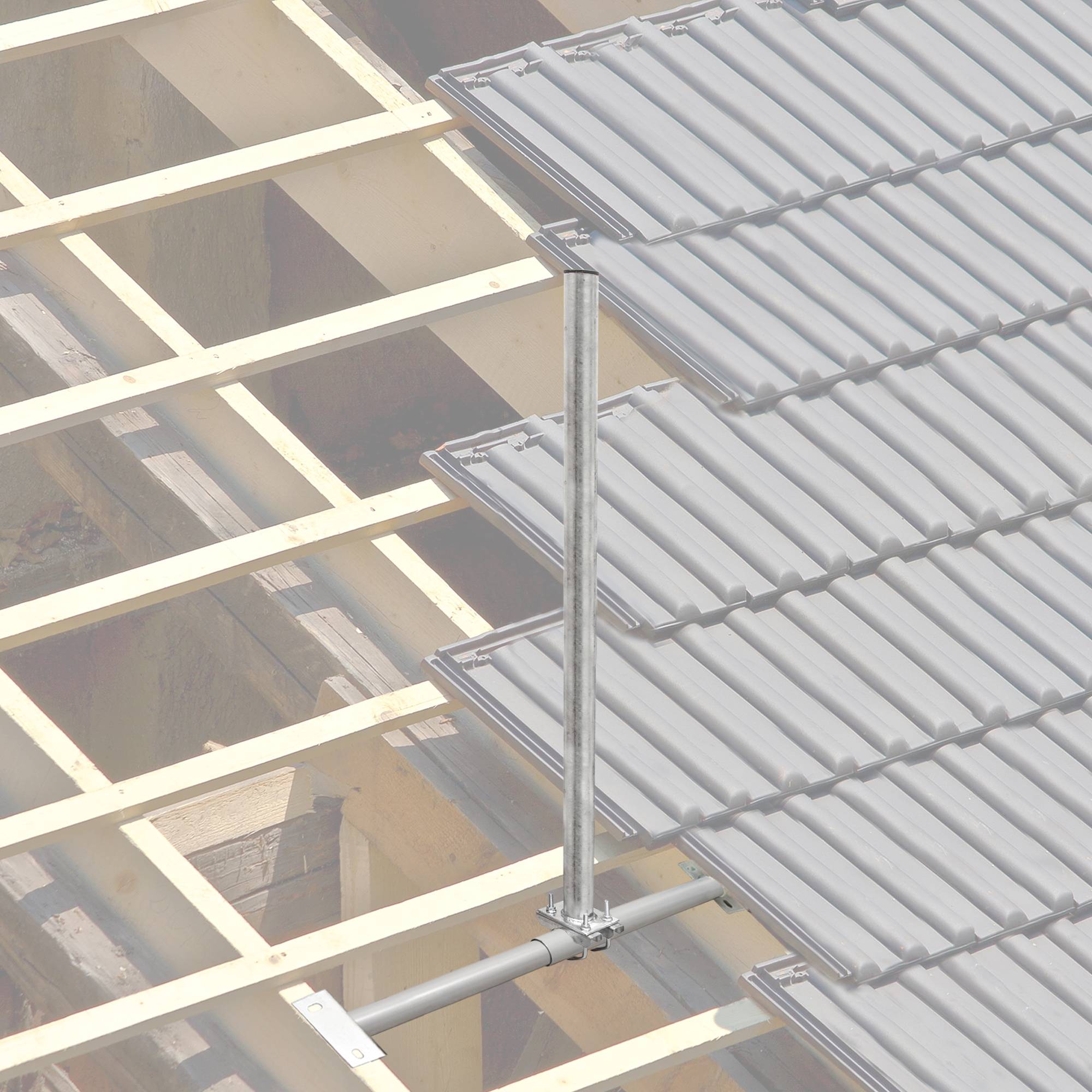 PremiumX BASIC X100-60 SAT TV Teleskop-Dachsparrenhalter 100cm Mast 60mm Stahl Dach-Sparren Halterung für Satellitenschüssel