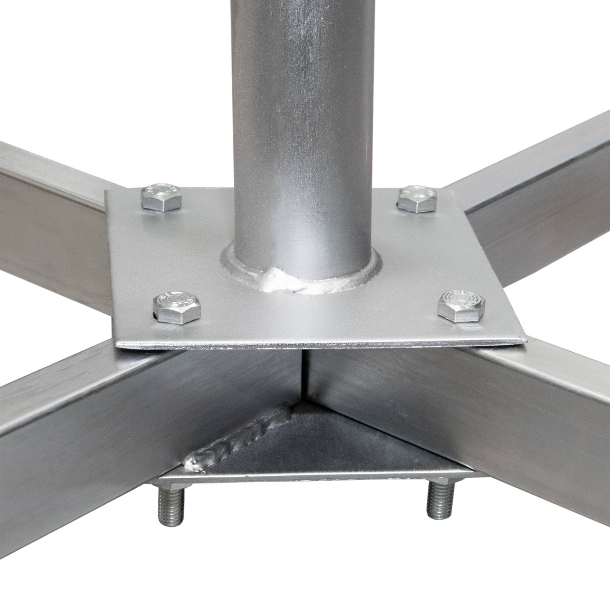 PremiumX Balkonständer 4x 30x30cm Stahl Holland mit Mast / Sat Flachdachständer Halterung für Satelliten-Schüssel