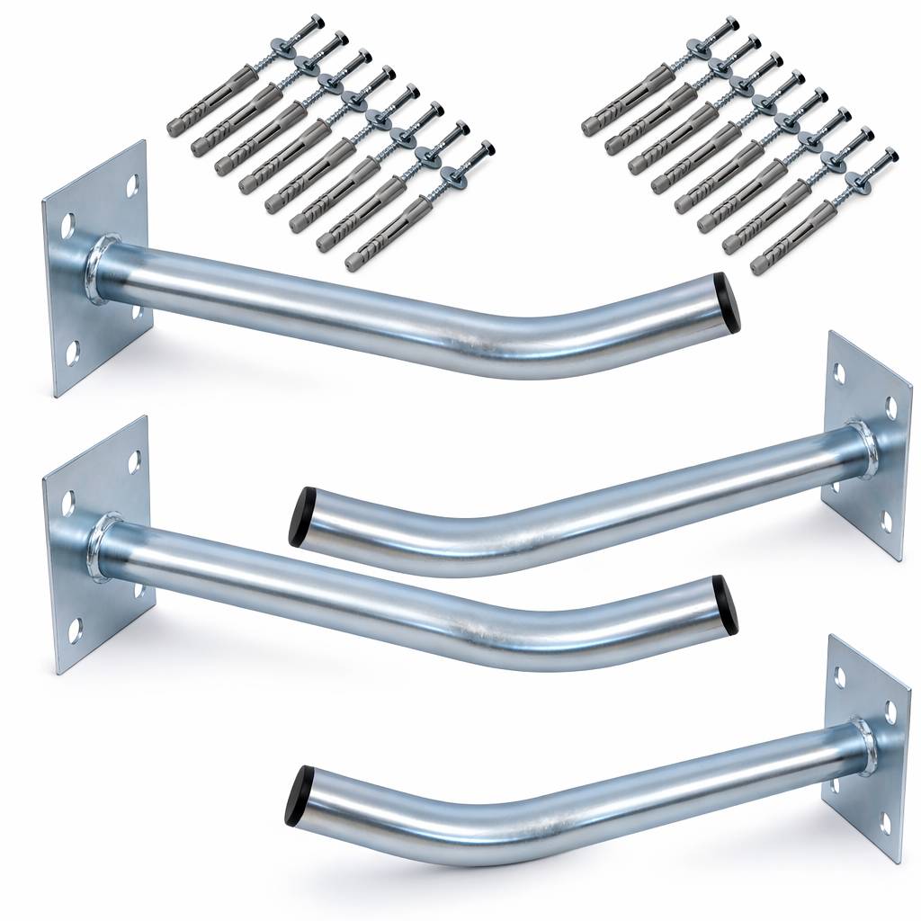 PremiumX Reifen Wandhalterung 4er Set – Autoreifen & Felgenhalter Wand aus Stahl, 35 cm Reifenhalter, Tragkraft 50 kg je Halter, inkl. Schrauben &