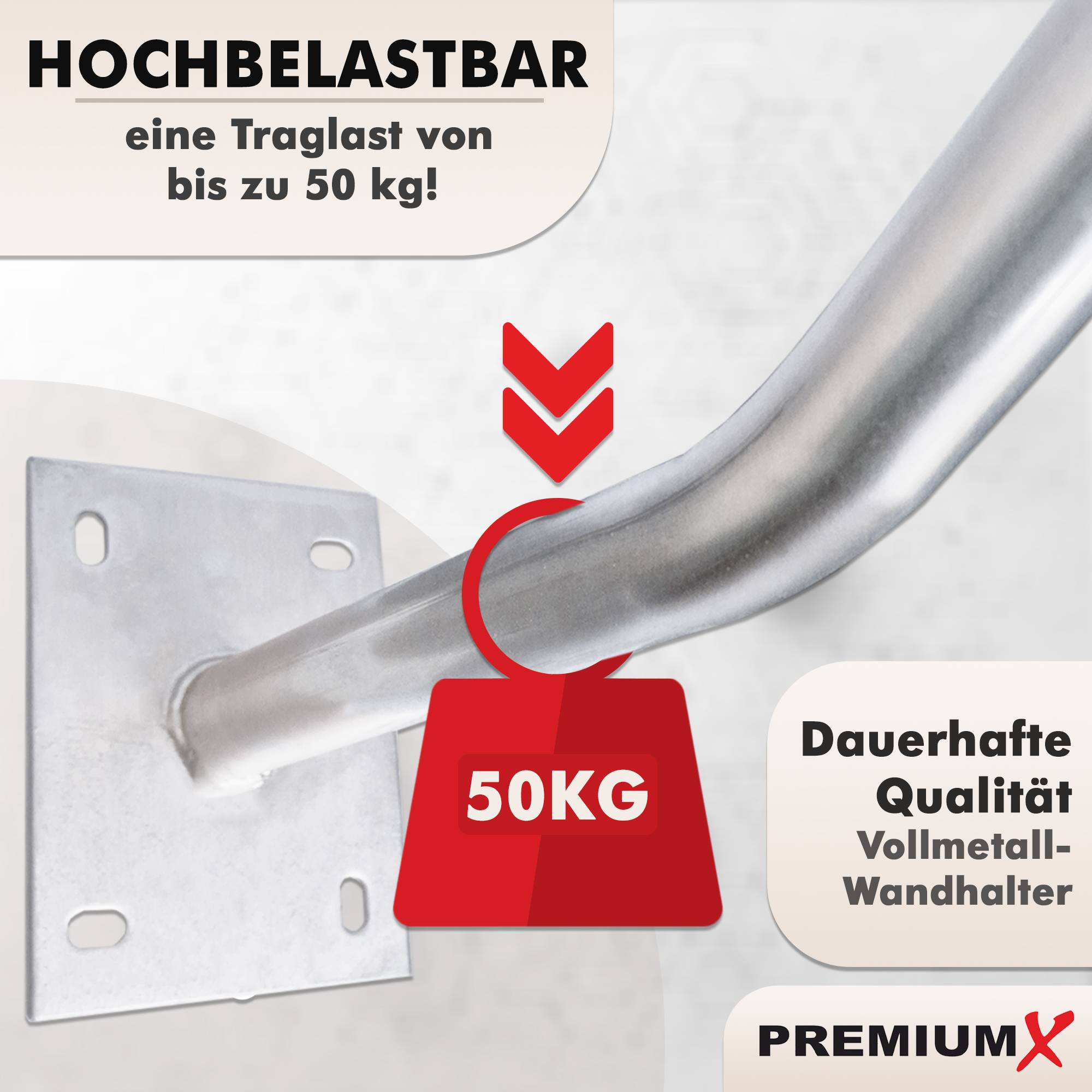 PremiumX Reifen Wandhalterung 4er Set – Autoreifen & Felgenhalter Wand aus Stahl, 35 cm Reifenhalter, Tragkraft 50 kg je Halter, inkl. Schrauben &