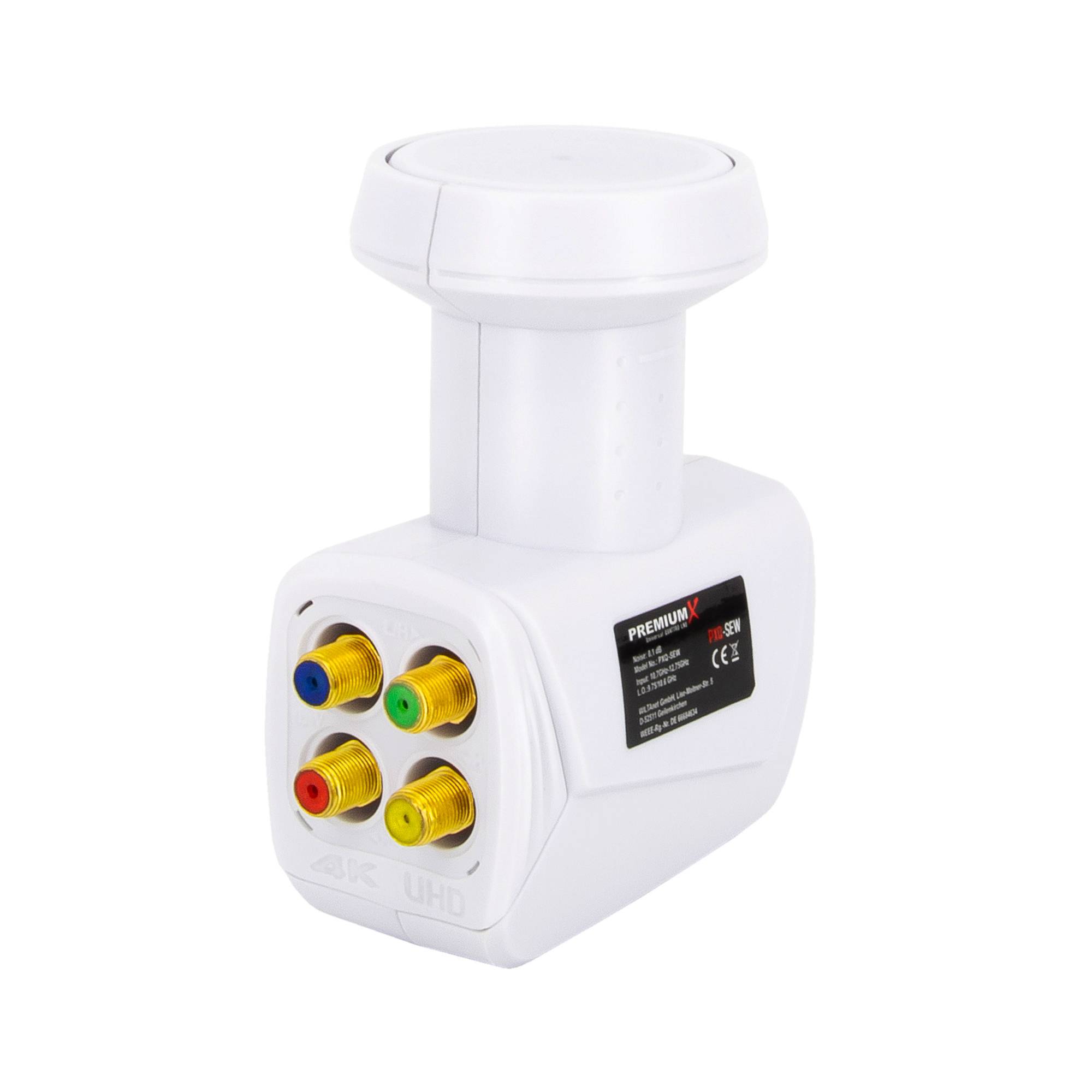 Premium X Quattro LNB - 4Fach - nur für Multischalter - 4K Full HD - mit Wetterschutz und LTE Filter für Satellitenschüssel Digital TV Fernseher