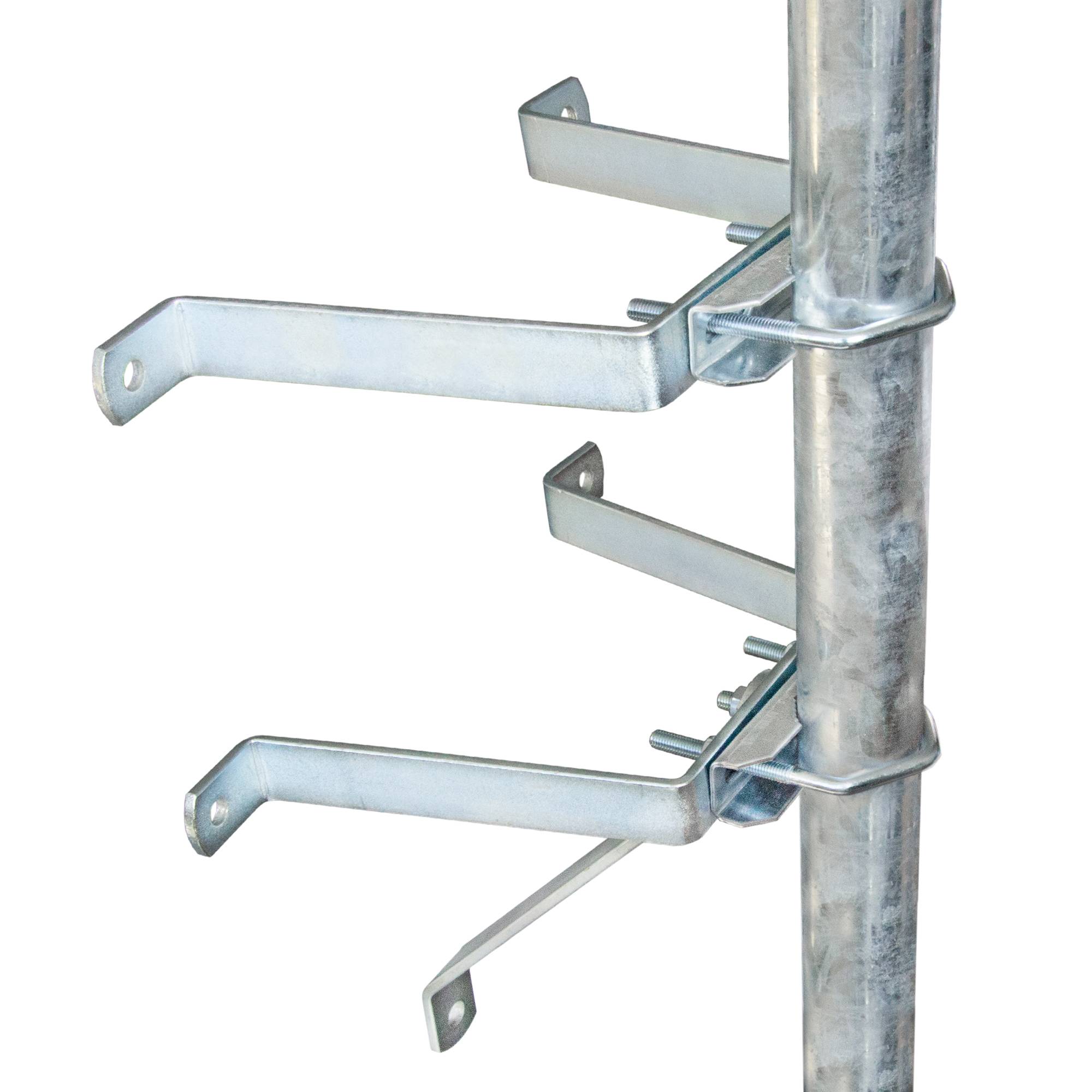 PremiumX Mauerhalter 20cm Stahl verzinkt SAT Wandabstandshalter Wandbefestigung Stangenbefestigung Masthalter Wand für Mast bis Ø 60mm Halterung Sat