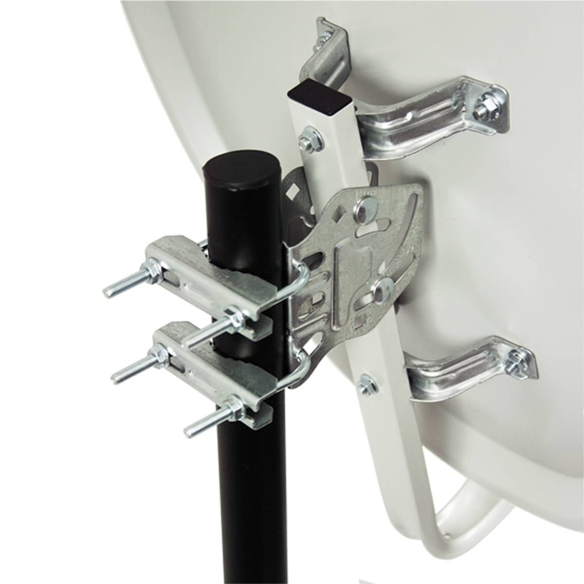 PremiumX Satelliten-Komplettanlage 80cm Antenne Hellgrau Satellitenschüssel Satellitenantenne SAT Twin LNB 4x F-Stecker